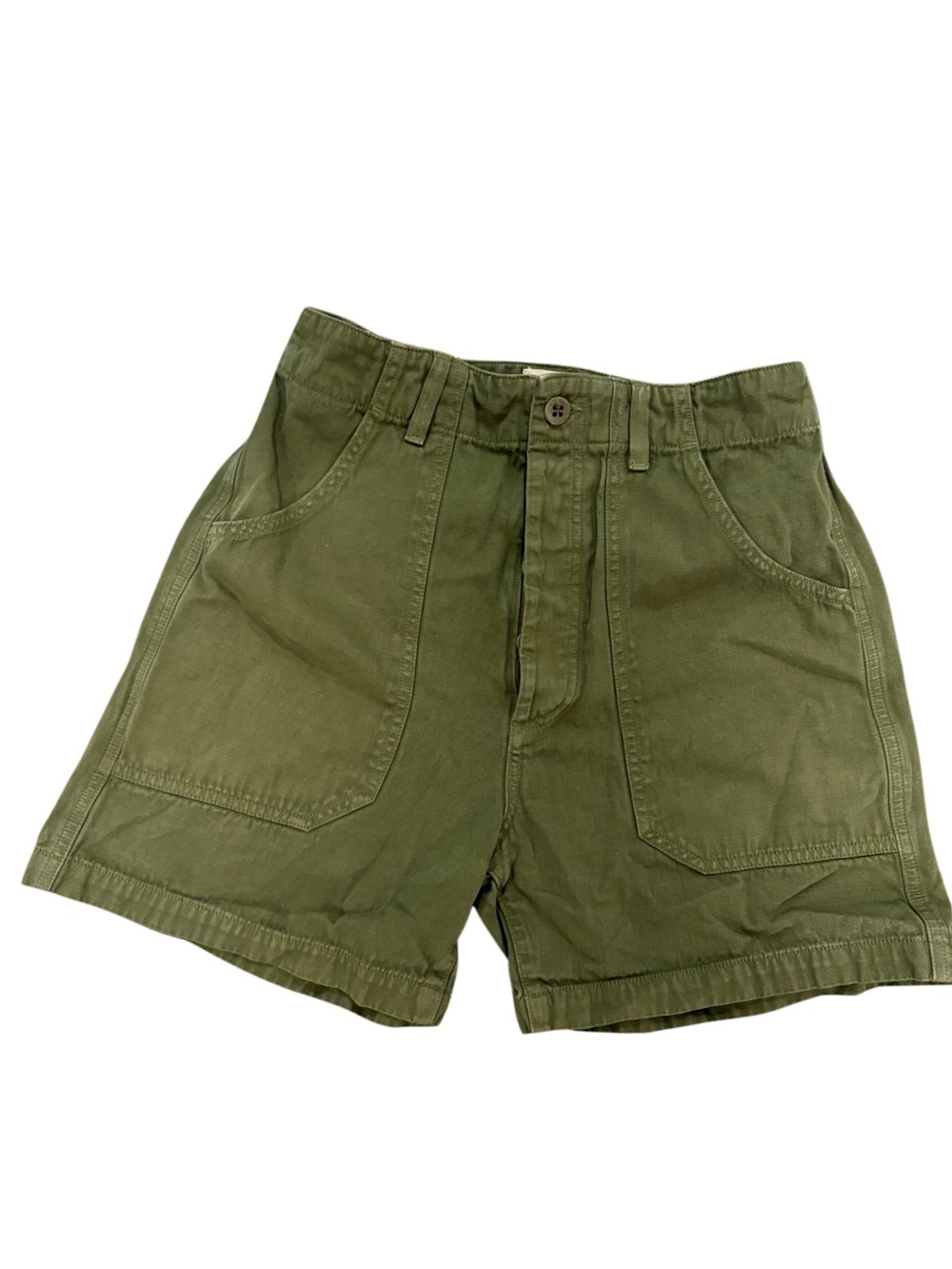 Citizens of Humanity High-Rise Utility Shorts Olive Green - Picture 2 of 15